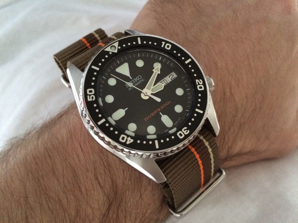 Seiko skx013 sale leather